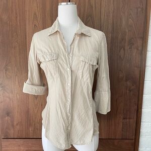 James Perse 3/4 sleeve Button Up Shirt Size 3